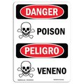 Signmission Safety Sign, OSHA Danger, 24" Height, Rigid Plastic, Poison, Bilingual Spanish OS-DS-P-1824-VS-1531